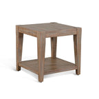 Lilly Side End Table, 1 Shelf, Light Brown Mahogany, 24 Inch Square