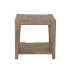 Lilly Side End Table, 1 Shelf, Light Brown Mahogany, 24 Inch Square