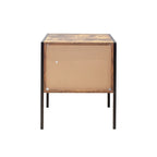 Vintage Industrial Nightstand Set of 2, Living Room Side Table with Drawers, Storage Cabinet with Open Shelves