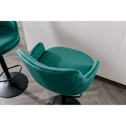 Adjustable Counter Height Bar Stools Set of 2, Swivel Armless Barstools with Footrest, Kitchen Counter Island with Back