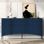 Buffet Cabinet with 4 Curved Bottom Doors, Sideboard Cabinet with Metal Legs, Console Table with Adjustable Shelf