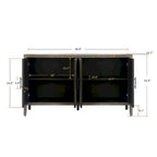 Wood Sideboard Cabinet with Pattern Door, Buffet Cabinet with Adjustable Shelves, Console Table with Solid Wood Legs