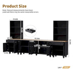 TV Stand with Bookshelves & Tempered Glass Doors, Entertainment Center with Adjustable Shelves for TVs up to 70