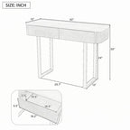 Solid Wood Entryway Table with Fluted Design,Honey and Black