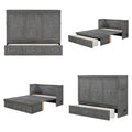 Queen Size Wood Murphy Bed with USB Port Module and Drawer