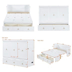 Queen Size Wood Murphy Bed with USB Port Module and Drawer