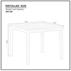 Kitchen Breakfast Nook Dining Table Chairs Set Square Wooden Dining Table Casual Dining Table with 4 Upholstered Dining Chairs