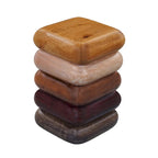 Zyra 12 Inch Side End Table, Sculptural Stacked Design, Mango and Acacia Wood Artisanship, Brown