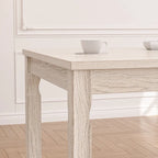 VECELO Grey Solid Wood Dining Table, Kitchen Table with Square Legs, Farmhouse Dining Table
