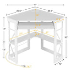 Corner Desk Small Desk with Outlets Corner Table for Small Space, Computer Desk with USB Ports Triangle Desk with Storage