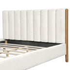 Luxurious Upholstered Bed Frame with Sturdy Wooden Legs