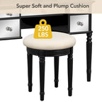 43 Dressing Table Set with Mirrored Drawers and Stool