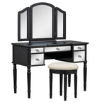 43 Dressing Table Set with Mirrored Drawers and Stool