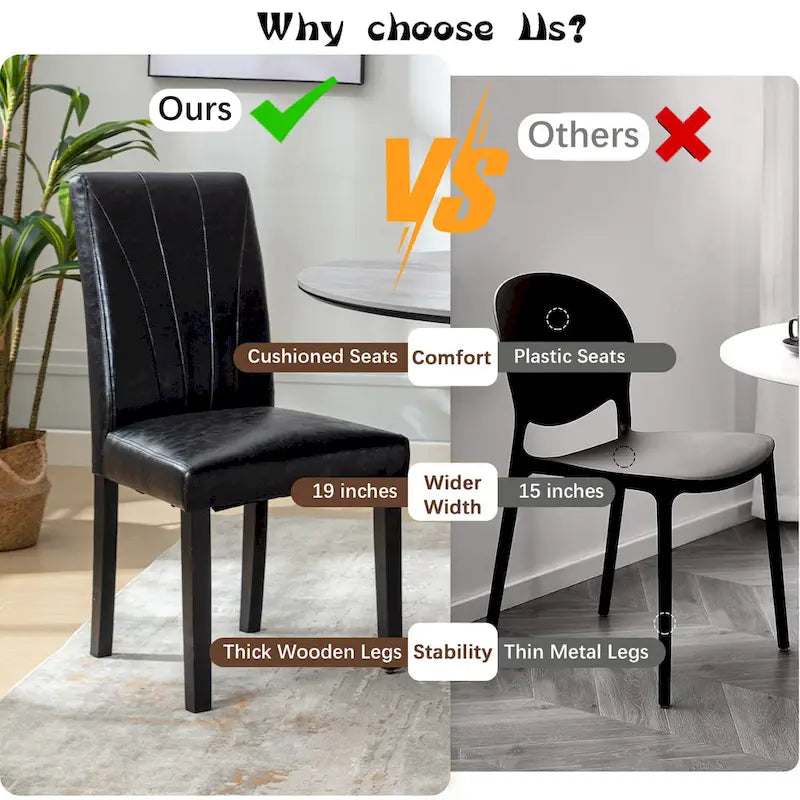 VECELO Upholstered Dining Chairs Set of 2 Parson Classic Upholstered Dining Chair,Modern 37 Parson Chairs