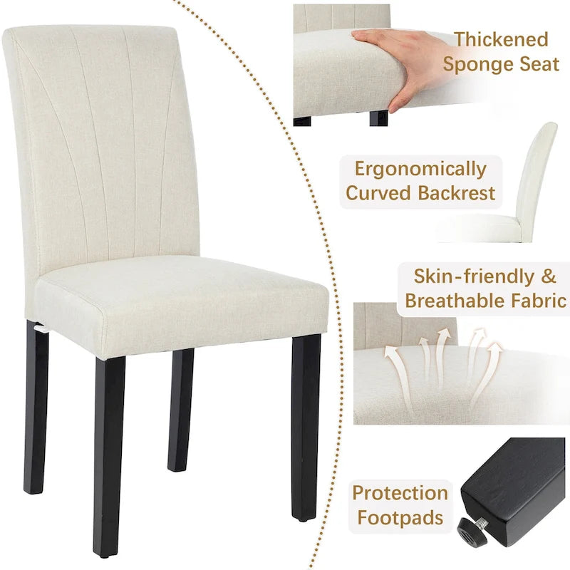 VECELO Upholstered Dining Chairs Set of 2 Parson Classic Upholstered Dining Chair,Modern 37 Parson Chairs