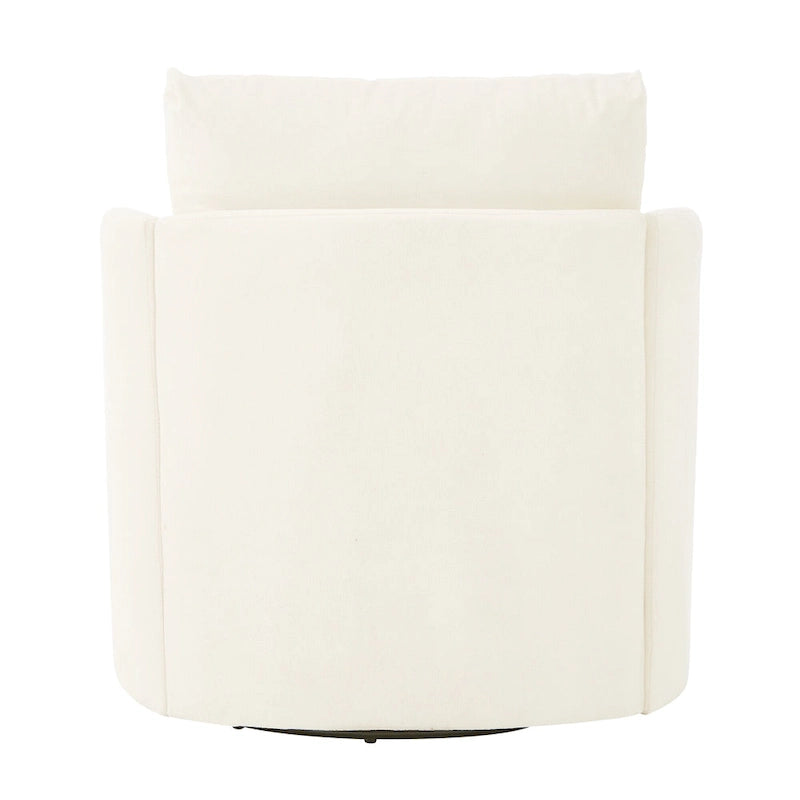 360 Swivel Chair, 29.9 Accent Barrel Armchair, Upholstered Swivel Sofa Chair with Curved Design