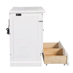 Farmhouse Murphy Bed Convertible Space-Saving Cube Chest Cabinet with Large Drawers and Charging Station, Foldable Platform Bed