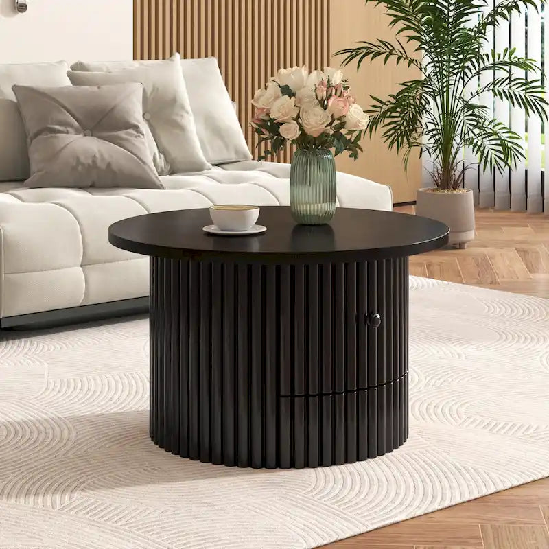 30.5 MDF Coffee Table with Drawer & Slat Base