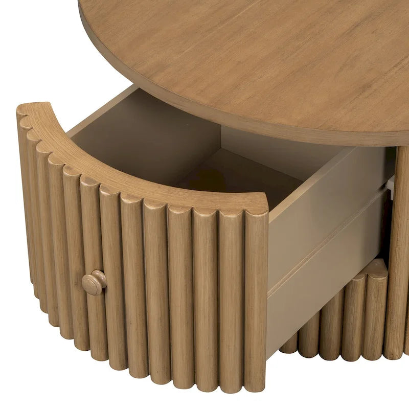 30.5 MDF Coffee Table with Drawer & Slat Base