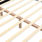 King Size Upholstered Platform with Cookie-Shaped Headboard 12 Slat Support