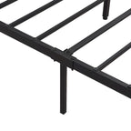 King Size Modern Metal Platform Bed with Wooden Headboard,2 Drawers and LED Lights