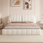 Modern Queen Size Upholstered Bed with Thick Fabric