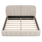 Modern Queen Size Upholstered Bed with Thick Fabric