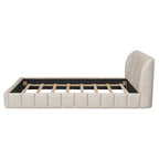 Modern Queen Size Upholstered Bed with Thick Fabric