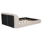 Modern Queen Size Upholstered Bed with Thick Fabric