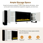 Modern 68.1 Fireplace TV Stand with 2 Large Cabinets for TVs up to 78