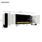 Modern 68.1 Fireplace TV Stand with 2 Large Cabinets for TVs up to 78