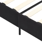 Black King Upholstered Platform Bed with Button Tufted Headboard and Wood Slats - No Box Spring Needed