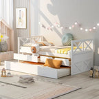 White Pine Twin Daybed with Drawers and Trundle