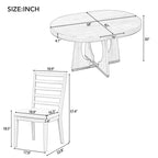 5-Piece Vintage Dining Set with Extendable Table & 4 Chairs