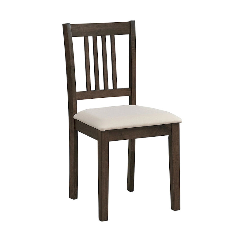 Modern 5-Piece Dining Set with Square Table & 4 Slat Back Upholstered Chairs