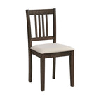 Modern 5-Piece Dining Set with Square Table & 4 Slat Back Upholstered Chairs