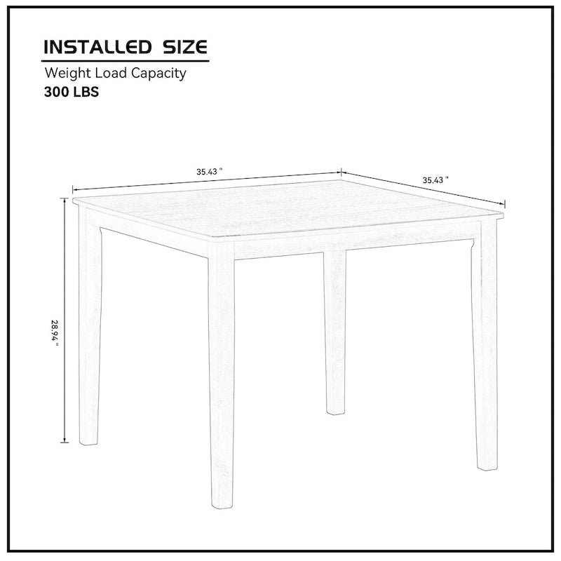 Modern 5-Piece Dining Set with Square Table & 4 Slat Back Upholstered Chairs