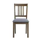 Modern 5-Piece Dining Set with Square Table & 4 Slat Back Upholstered Chairs