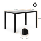 Modern 5-Piece Dining Set with Rectangular Tempered Glass Table & 4 High Back Upholstered Chairs