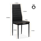 Modern 5-Piece Dining Set with Rectangular Tempered Glass Table & 4 High Back Upholstered Chairs