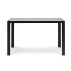 Modern 5-Piece Dining Set with Rectangular Tempered Glass Table & 4 High Back Upholstered Chairs