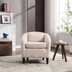 Modern 24.8 Upholstered Barrel Chair with Wood Legs and Pillows for Living Room