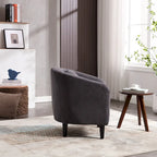 Modern 24.8 Upholstered Barrel Chair with Wood Legs and Pillows for Living Room
