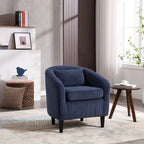 Modern 24.8 Upholstered Barrel Chair with Wood Legs and Pillows for Living Room