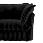Corduroy Slipcovered 3-Seater Armless Sectional Sofa with Reversible Ottoman, Free Combination Design, and Removable Covers