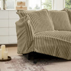 Corduroy Slipcovered 3-Seater Armless Sectional Sofa with Reversible Ottoman, Free Combination Design, and Removable Covers