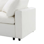 Beige 130 Chenille Cloud U-Shaped Sleeper Sectional Sofa, 6-Piece Modular Design
