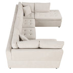 Beige 117 U-Shaped Oversized 6-Seater Sofa