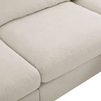Beige 113 L-Shaped 4-Seat Sectional Sofa with Adjustable Footrest and Reversible Chaise