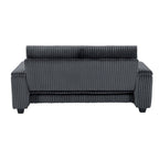 Dark Grey 71 Fabric Loveseat Sofa with Square Storage Armrest and USB port for Living Room